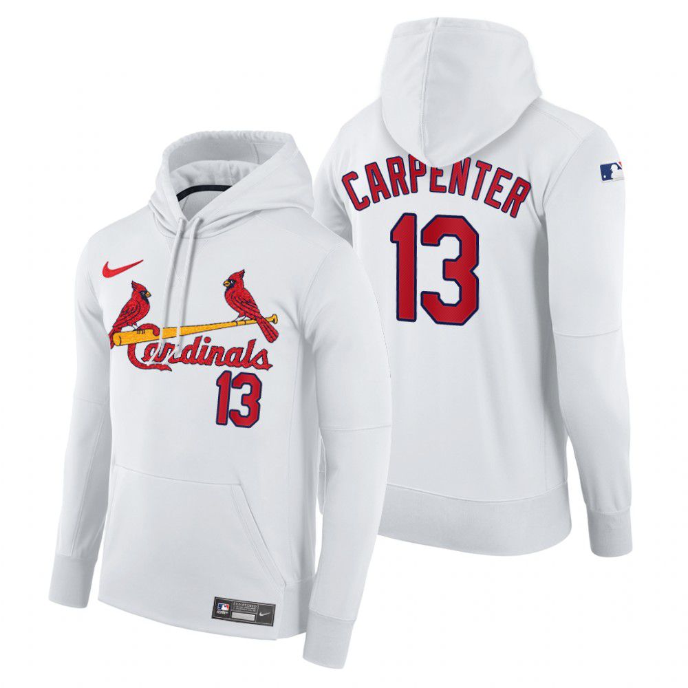 Men St.Louis Cardinals #13 Carpenter white home hoodie 2021 MLB Nike Jerseys
